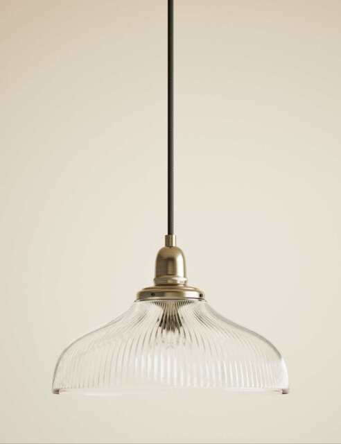 M&S Florence Single Pendant Light Antique Brass