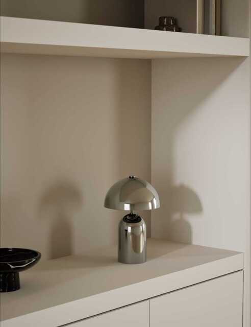 M&S Colby Rechargeable Metal Table Lamp Chrome