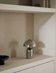 M&S Colby Rechargeable Metal Table Lamp Chrome