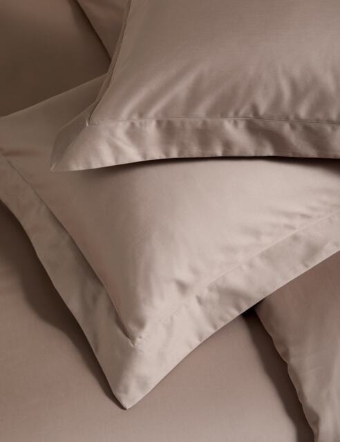 M&S 2 Pack Egyptian Cotton 400 Thread Count Silky Oxford Pillowcases Putty