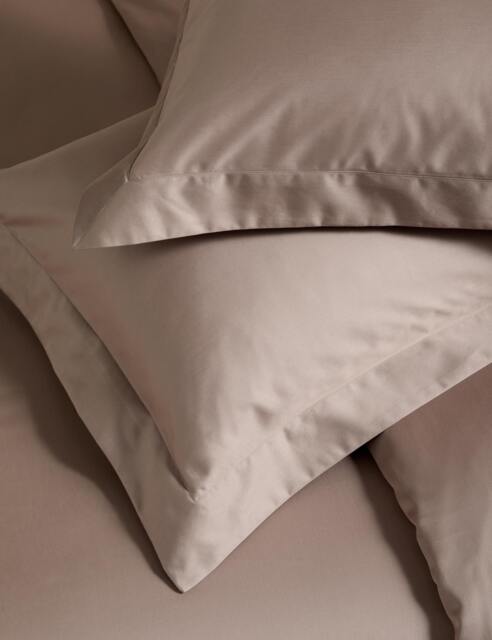 M&S 2 Pack Egyptian Cotton 400 Thread Count Silky Oxford Pillowcases Putty
