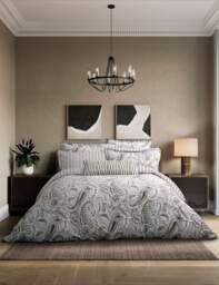 Bedeck of Belfast Pure Cotton Kotana Bedding Set Charcoal Mix
