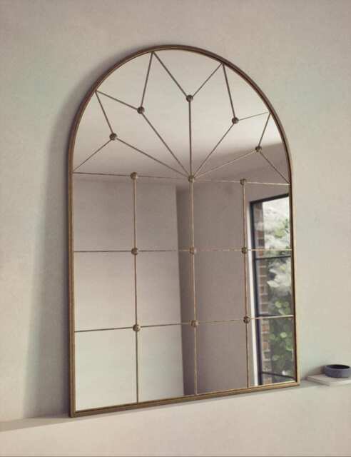 M&S Metal Medium Arch Wall Mirror Gold