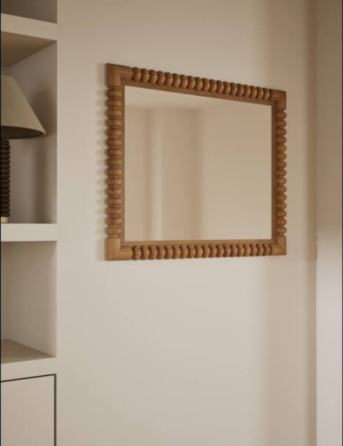M&S Evelyn Wooden Wall Mirror Natural
