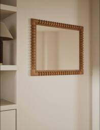 M&S Evelyn Wooden Wall Mirror Natural