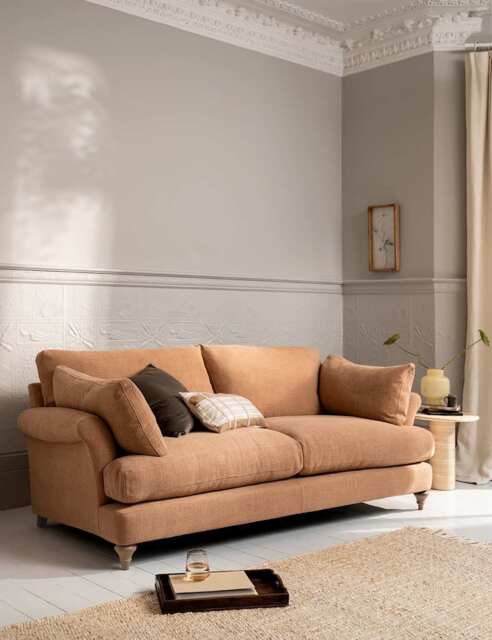 BARKER AND STONEHOUSE Isla Fabric Extra Large 3 Seater Sofa Tan