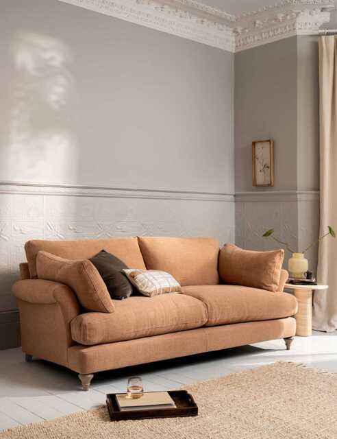 BARKER AND STONEHOUSE Isla Fabric Extra Large 3 Seater Sofa Tan