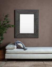 Gallery Direct Kakuda Extra Large Rectangular Wall Mirror Black