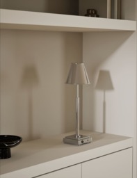 M&S Rechargeable Metal Table Lamp Chrome