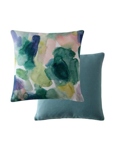 Bluebellgray Pure Cotton Printed Square Cushion Green Mix