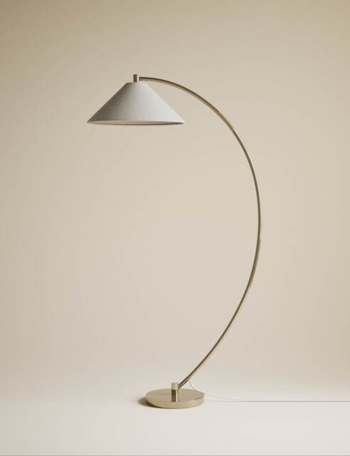M&S Andie Curved Floor Lamp Antique Brass
