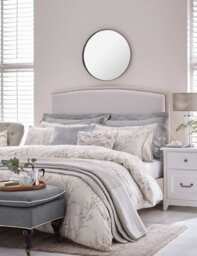 Laura Ashley Pure Cotton Sateen Pussy Willow Bedding Set Light Grey