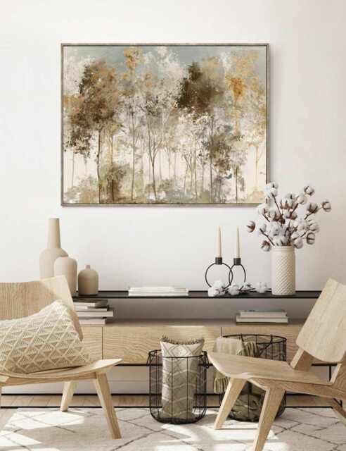 Gallery Direct Copper Frost Rectangle Framed Canvas Gold