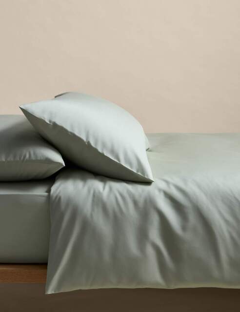 M&S Stay Cool Lyocell Rich Bedding Set Sage