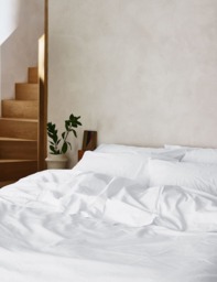 Piglet In Bed Washed Cotton Percale Duvet Cover White