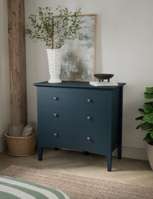M&S Hastings 3 Drawer Chest - Mid Blue, Mid Blue,Dark Grey,Grey,Blush