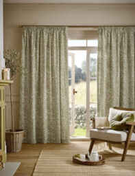 William Morris At Home Original Willow Pencil Pleat Curtains Green Mix