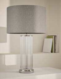 M&S Collection Monroe Table Lamp - Silver Mix, Antique Brass,Silver Mix