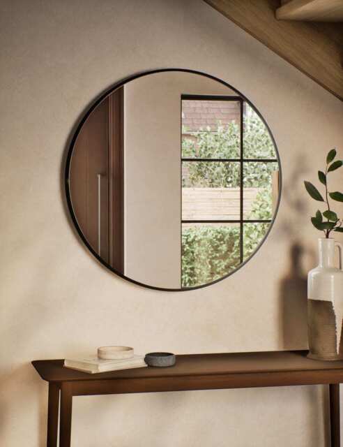M&S Metal Circle Wall Mirror Black