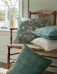 William Morris At Home Spring Thicket Velvet 45x45cm Cushion Blue Mix