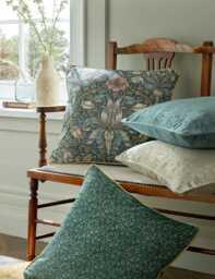 William Morris At Home Spring Thicket Velvet 45x45cm Cushion Blue Mix