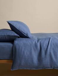 M&S Pure Linen Bedding Set Slate Blue