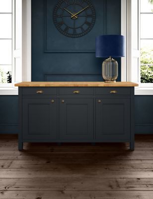 M&S Padstow Extra Large Sideboard - Dark Blue, Dark Blue,Ivory