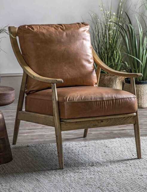 Gallery Direct Reliant Ash Leather Armchair Brown