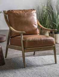 Gallery Direct Reliant Ash Leather Armchair Brown