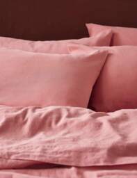 Piglet In Bed 2 Pack Linen Rich Pillowcases Pink