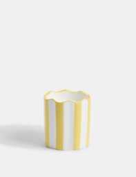 M&S Yuzu & Pomegranate Striped Scented Candle Yellow