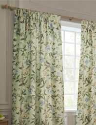 Sanderson Porcelain Garden Chenille Curtains Green Mix