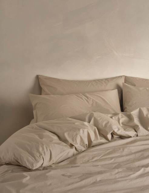Bedfolk Pure Cotton Washed Duvet Cover Light Brown