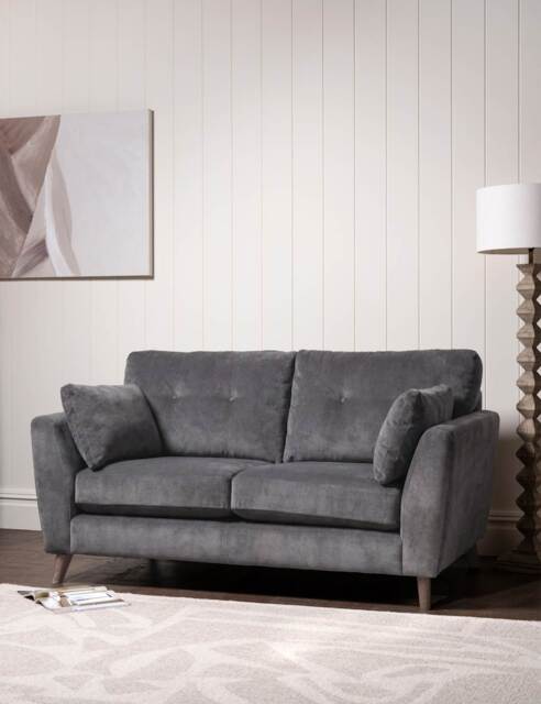 BARKER AND STONEHOUSE Ellis Chenille Medium 2 Seater Sofa Charcoal