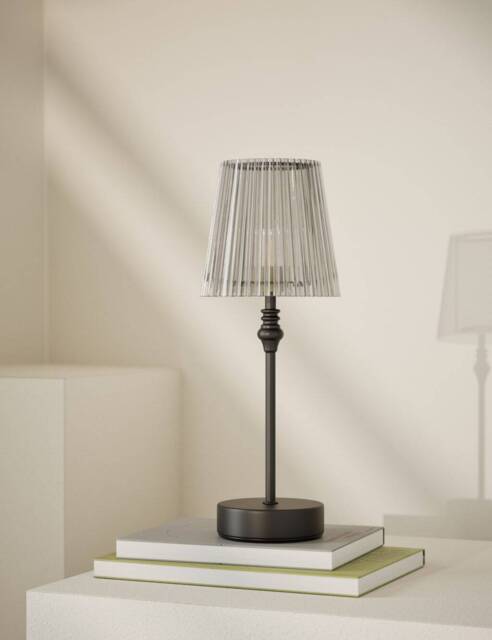 M&S Metal Rechargeable Table Lamp Black