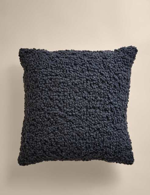 M&S Wool Rich Bouclé Cushion Charcoal
