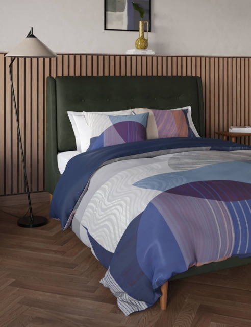 M&S Monroe Upholstered Bed - 4FT6 - Khaki, Khaki