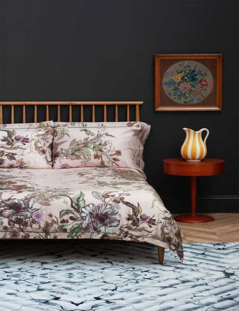 Timorous Beasties Pure Cotton Opera Botanica Bedding Set Light Pink Mix