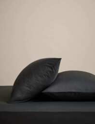 M&S 2 Pack Cotton Rich Pillowcases Charcoal