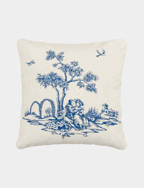 V&A Pure Cotton Enchanted Garden Cushion Cream Mix