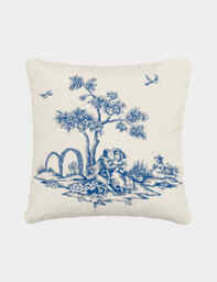 V&A Pure Cotton Enchanted Garden Cushion Cream Mix