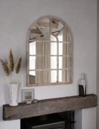 M&S Manhattan Wooden Arch Wall Mirror Soft White