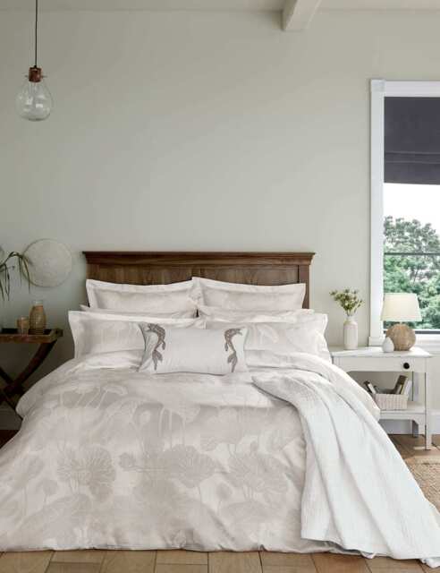 Sanderson Cotton Rich Lotus Leaf Duvet Cover Ivory