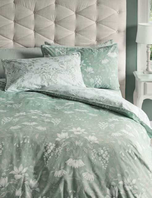 Laura Ashley Pure Cotton Sateen Parterre Bedding Set Light Green