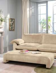 BARKER AND STONEHOUSE Orson Chenille Footstool Neutral