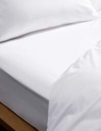 M&S Egyptian Cotton 230 Thread Count Crisp Fitted Sheet Ice White