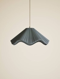 M&S Wave Pleated Easy Fit Ceiling Lamp Shade Blue