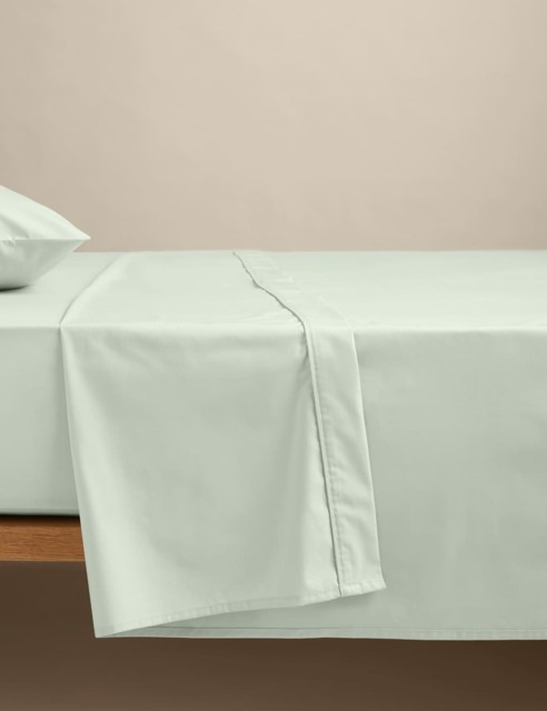 M&S Egyptian Cotton 230 Thread Count Crisp Flat Sheet Sage