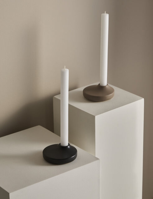 M&S X Kelly Hoppen Tapered Dinner Candle Holder - Black, Black,Neutral