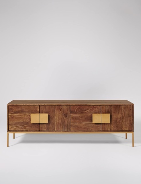 Swoon Banner Mango Wood 4 Door TV Unit Brown